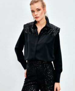 پیراهن مشکی برند Sateen کد 1738153162