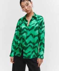 پیراهن ساتن طرحدار برند MANGO کد 1737272241