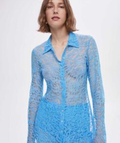 پیراهن گیپور کمربند دار برند MANGO کد 1737272246