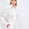 پیراهن اکسسوار دار یقه طرح‎دار شیری برند Sateen کد 1737301808