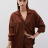 پیراهن طرح‎دار گورخری قهوه برند Sateen کد 1736855219