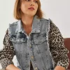 ژاکت 6026 60351221 تیکه دار پلنگی زنانه برند Bianco Lucci کد 1738052604