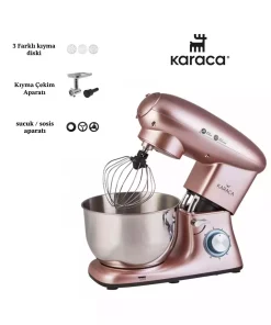 مخلوط کن آشپزخانه ظرفیت 5lt طلایی رز گلد برند Karaca کد 1736431846