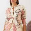 بافتنی دکمه‎دار چاپی زنانه برند Bianco Lucci کد 1737879932