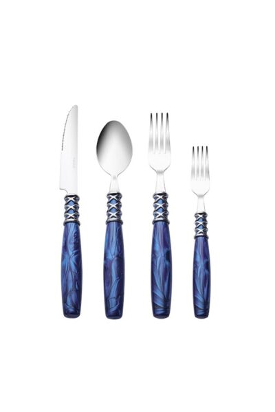ست کارد, قاشق و چنگال 24تکه 6نفره آبی برند Karaca کد 1740254595