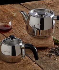 ست کتری صافی دار بخار درب‎دار مشکی برند Karaca کد 1738596204