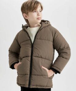 کاپشن آستر‎دار کلاهدار پلار ضد آب پسرانه برند Defacto کد 1740269168