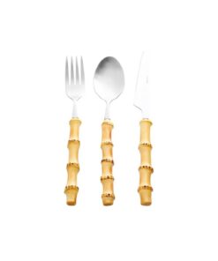 ست کارد, قاشق و چنگال بامبو 18تکه 6نفره باغ برند Karaca کد 1740256449