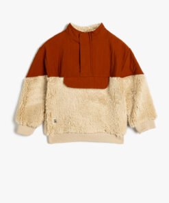 کاپشن پارچه مخمل آستین بلند طرح‎دار یقه ایستاده برند Koton کد 1740265570