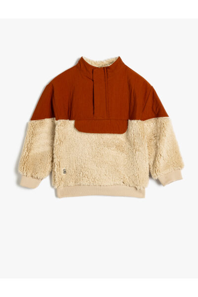 کاپشن پارچه مخمل آستین بلند طرح‎دار یقه ایستاده برند Koton کد 1740265570