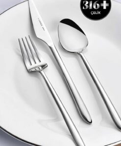 جعبهدار ست کارد, قاشق و چنگال 12نفره 84تکه 316فولادی برند Karaca کد 1740255250