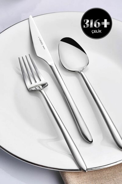 جعبه‎دار ست کارد, قاشق و چنگال 12نفره 84تکه 316فولادی برند Karaca کد 1740255250