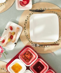 ست سرویس صبحانه چینی مربع 6نفره 41تکه قرمز برند Karaca کد 1738769067