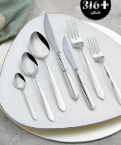 ست کارد, قاشق و چنگال ظریف الماسی 12نفره 84تکه 316فولادی برند Karaca کد 1740256569