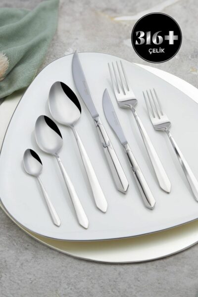 ست کارد, قاشق و چنگال ظریف الماسی 12نفره 84تکه 316فولادی برند Karaca کد 1740256569