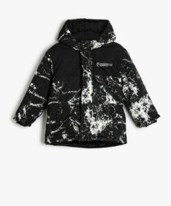 کاپشن گشاد درب‎دار بادگیر لاستیک کلاهدار یقه دار برند Koton کد 1740315426