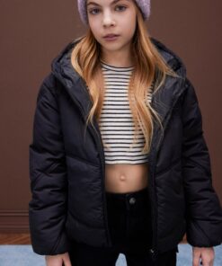 کاپشن جیب دار کلاهدار پفدار ضد آب زیپدار دخترانه برند Defacto کد 1740267132