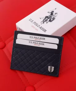 سرمه ای جا کارتی چرم اصل برند U.S. Polo Assn. کد 1741714931