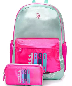 ست مدرسه کیف دخترانه برند U.S. Polo Assn. کد 1741289295