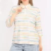 بلوز در پارچه پنبه ای پات سایز بزرگ رنگی زیپدار زنانه برند Şans کد 1742177590