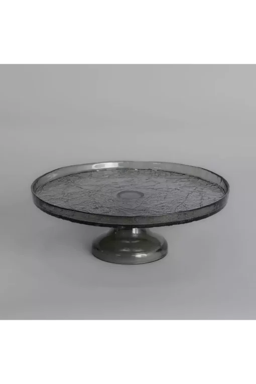سرویس بشقاب پایه‎دار شیشه ای دودی 25cm برند Linens کد 1741284548