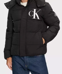 کاپشن پراتیک کلاهدار طراحی پفدار لوگو‎دار مردانه برند Calvin Klein کد 1741756928