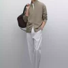 بافتنی پنبه ای زیپدار برند Massimo Dutti کد 1742113266