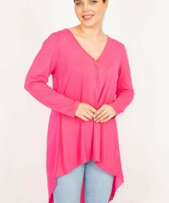 تُنیک زنانه پُرمروارید با زیپ جلو و جزئیات پشت مدل 65n35942 کد 1742219525