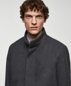 فلزی طوسی پالتو مردانه برند MANGO کد 1741035126