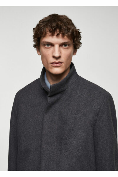 فلزی طوسی پالتو مردانه برند MANGO کد 1741035126