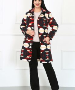 ژاکت بزرگ زنانه با رنگ سرخ شرابی کد 1742317994