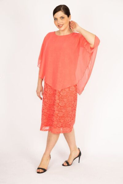 پیراهن دانتل آستردار با پلیکین بزرگ زنانه کد 1742215391