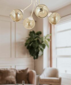 آویز مدرن سفید ۴ لامپ برای اتاق جوانان و آشپزخانه سالن کد 1742411471