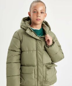 کاپشن بادی دخترانه ضد آب با کلاه و آستر پشمی، زیپ دار و دارای جیب مدل C5490a824au کد 1741854129