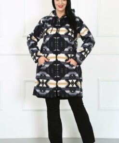 ژاکت زنانه سایز بزرگ پلیسه سرمه‌ای کد 1742317983