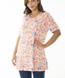 بلوز بلند رنگی زنانه با یقه دوچرخهای بزرگ 65N36924 کد 1742317867