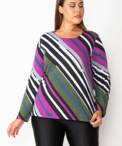بلوز زنانه بزرگ سایز از جنس پنبه با رنگهای متنوع و ترکیب رنگ 65n28380 کد 1742165532