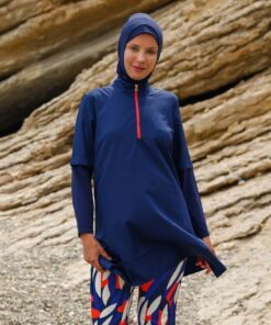 پاراشوت مایو کامل پوشش با طراحی نیلی ۴ تکه، مدل لاویزر م2262 کد 1742053325