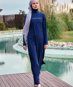 مایو کامل پوشش اسلامی زنانه به رنگ لاجوردی (M2434) کد 1742053270