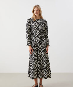 پیراهن طرحدار یقه گرد زنانه برند LC Waikiki کد 1740962169