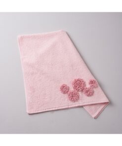 حوله صورت گلچه پنبه 50x80 سانتی‌متر رنگ پودری کد 1741675925