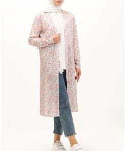 کارتن بلند طرحدار کد 8638-01 رنگ کرم صورتی کد 1742323929