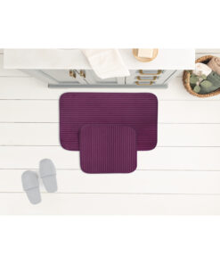 پادری دوتایی حمام - رنگ بوردو - ابعاد 50x80 سانتیمتر کد 1742152268