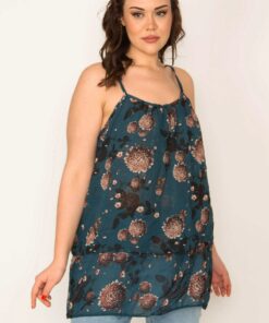 تونیك لایه‌ای شيفون زنانه با طرح نفتی، سایز بزرگ. کد 1742219529