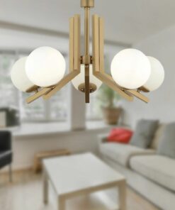 چراغ آویز مدرن با رنگ سفید و طراحی پنج لایه مناسب اتاق جوانان کد 1742411522