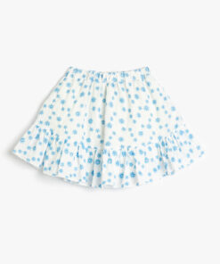 دامن کوتاه دخترانه سفید ساده با کمر کشی مدل 3skg70016aw کد 1741803131