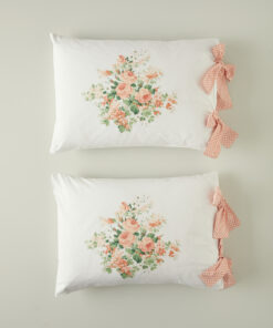 پک دو عددی روکش بالش با بند در رنگ نارنجی از برند مستیک رز، از جنس پنبه. کد 1741646112