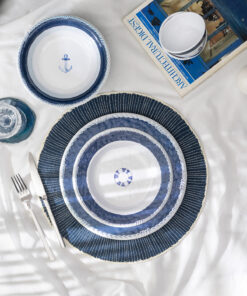 سرویس غذا خوری 18 پارچه 6 نفره دلرون - آبی/سفید کد 1741597865