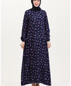 پیراهن طرحدار ویسکوز ۰۰۰۷-۰۲ سرمهای کد 1742247731