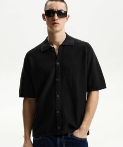 پیراهن با بافت و آستین کوتاه کد 1742287262